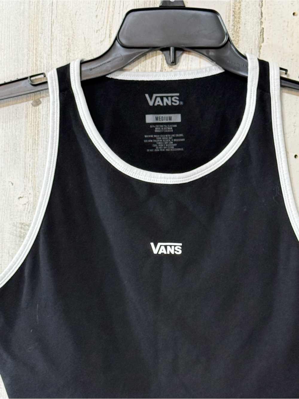 Vans Black Crop Tank with White Trim - Women's - Picture 5 of 12